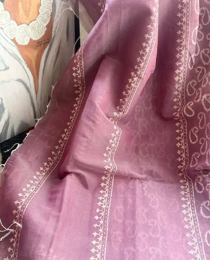 Awesome Semi Maslin with Blouse Piece #SM959 - Image 3