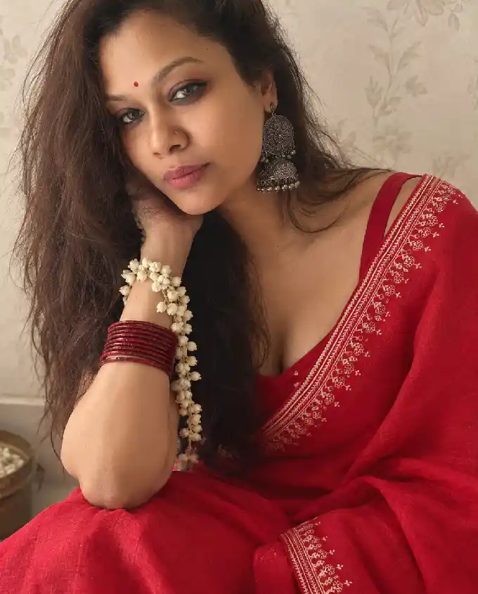 A Puja Collection 2026 Cotton Red Saree# PJ2601